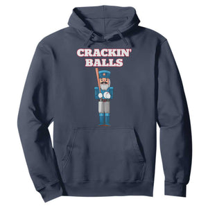 Funny Nutcracker Baseball Hoodie Crackin' Balls Baseball Players TS11 Navy Print Your Wear