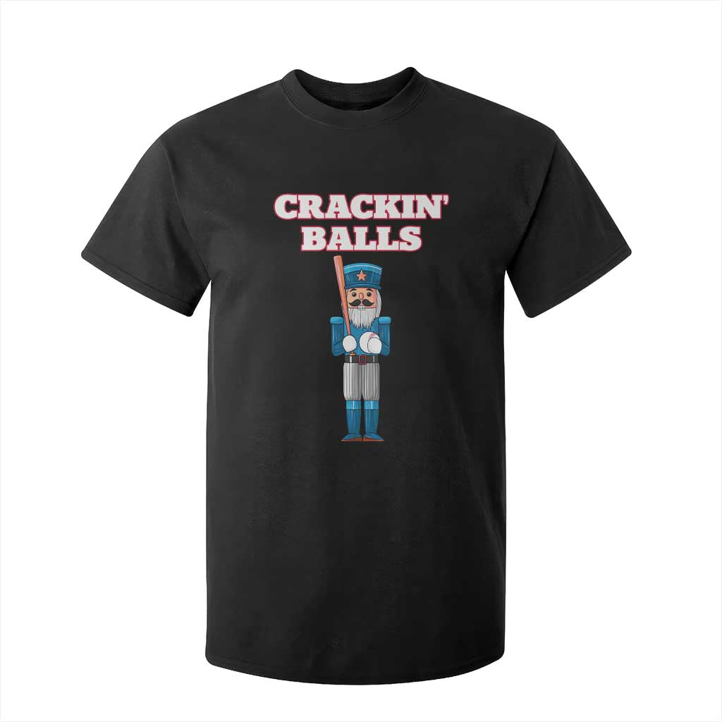 Funny Nutcracker Baseball T Shirt For Kid Crackin' Balls Baseball Players TS11 Black Print Your Wear