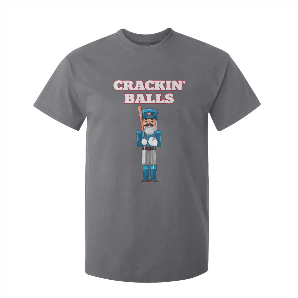 Funny Nutcracker Baseball T Shirt For Kid Crackin' Balls Baseball Players TS11 Charcoal Print Your Wear