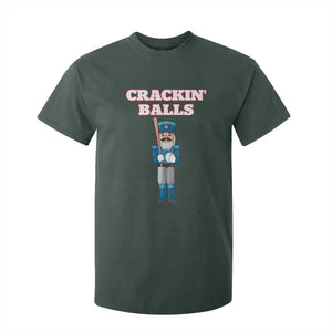 Funny Nutcracker Baseball T Shirt For Kid Crackin' Balls Baseball Players TS11 Dark Forest Green Print Your Wear
