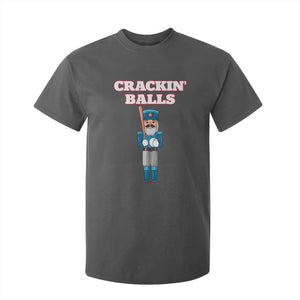 Funny Nutcracker Baseball T Shirt For Kid Crackin' Balls Baseball Players TS11 Dark Heather Print Your Wear