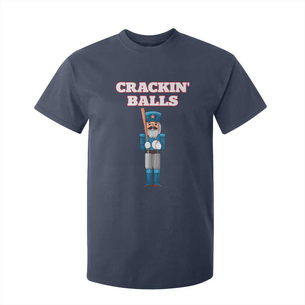 Funny Nutcracker Baseball T Shirt For Kid Crackin' Balls Baseball Players TS11 Navy Print Your Wear