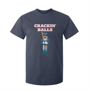 Funny Nutcracker Baseball T Shirt For Kid Crackin' Balls Baseball Players TS11 Navy Print Your Wear