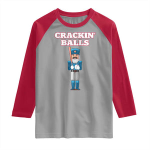 Funny Nutcracker Baseball Raglan Shirt Crackin' Balls Baseball Players TS11 Sport Gray Red Print Your Wear