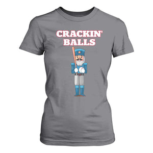 Funny Nutcracker Baseball T Shirt For Women Crackin' Balls Baseball Players TS11 Charcoal Print Your Wear