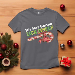 Funny Christmas Candy Cane T Shirt It's Not Gonna Lick Itself TS11 Charcoal Print Your Wear