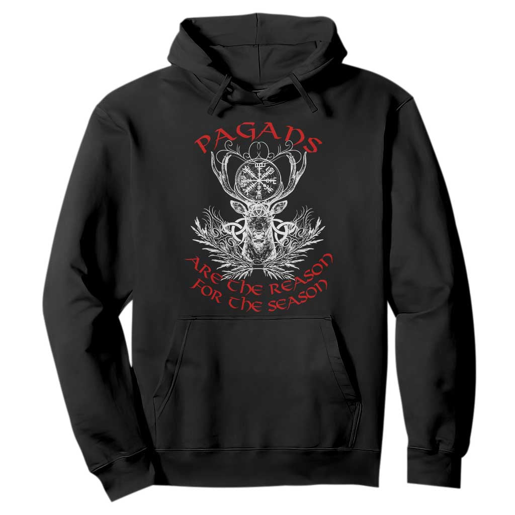 Pagans Are The Reason For The Season Hoodie Yule Pagan Christmas Vegvisir Symbol TS11 Black Print Your Wear