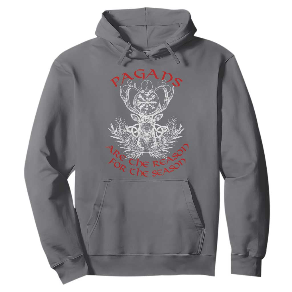 Pagans Are The Reason For The Season Hoodie Yule Pagan Christmas Vegvisir Symbol TS11 Charcoal Print Your Wear