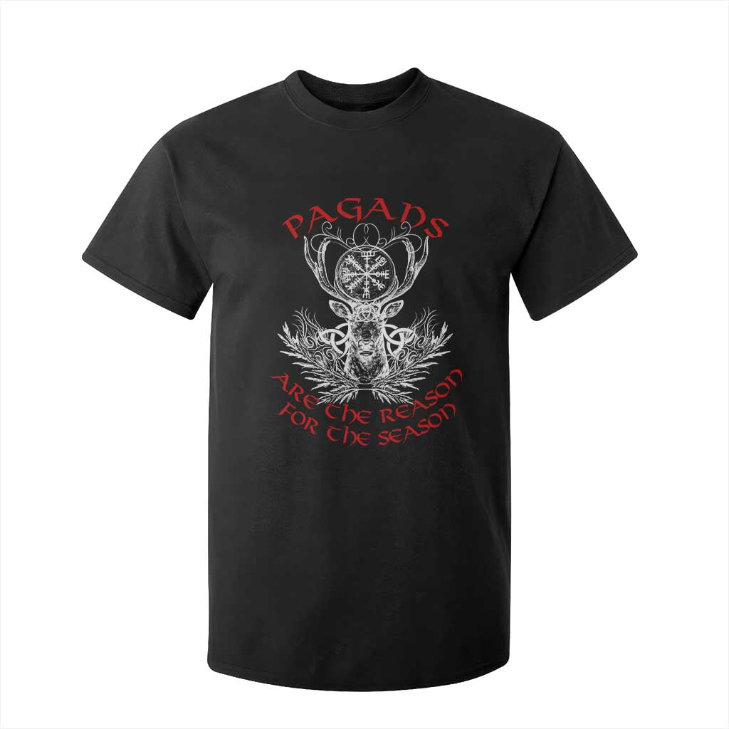 Pagans Are The Reason For The Season T Shirt For Kid Yule Pagan Christmas Vegvisir Symbol TS11 Black Print Your Wear
