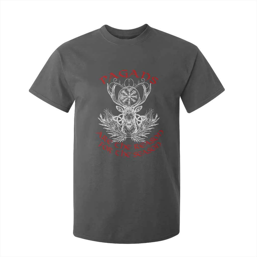 Pagans Are The Reason For The Season T Shirt For Kid Yule Pagan Christmas Vegvisir Symbol TS11 Dark Heather Print Your Wear