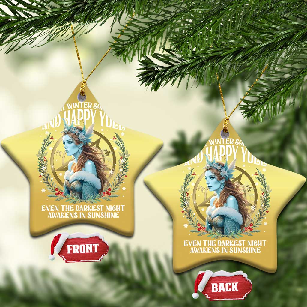 Yule Christmas Ornament Merry Winter Solstice And Happy Yule Marzanna Xmas TS11 Star Gold Print Your Wear