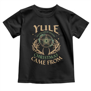 Yule Never Guess Where Christmas Come From Baby Shirt Pentagram Circle TS11 Black Print Your Wear