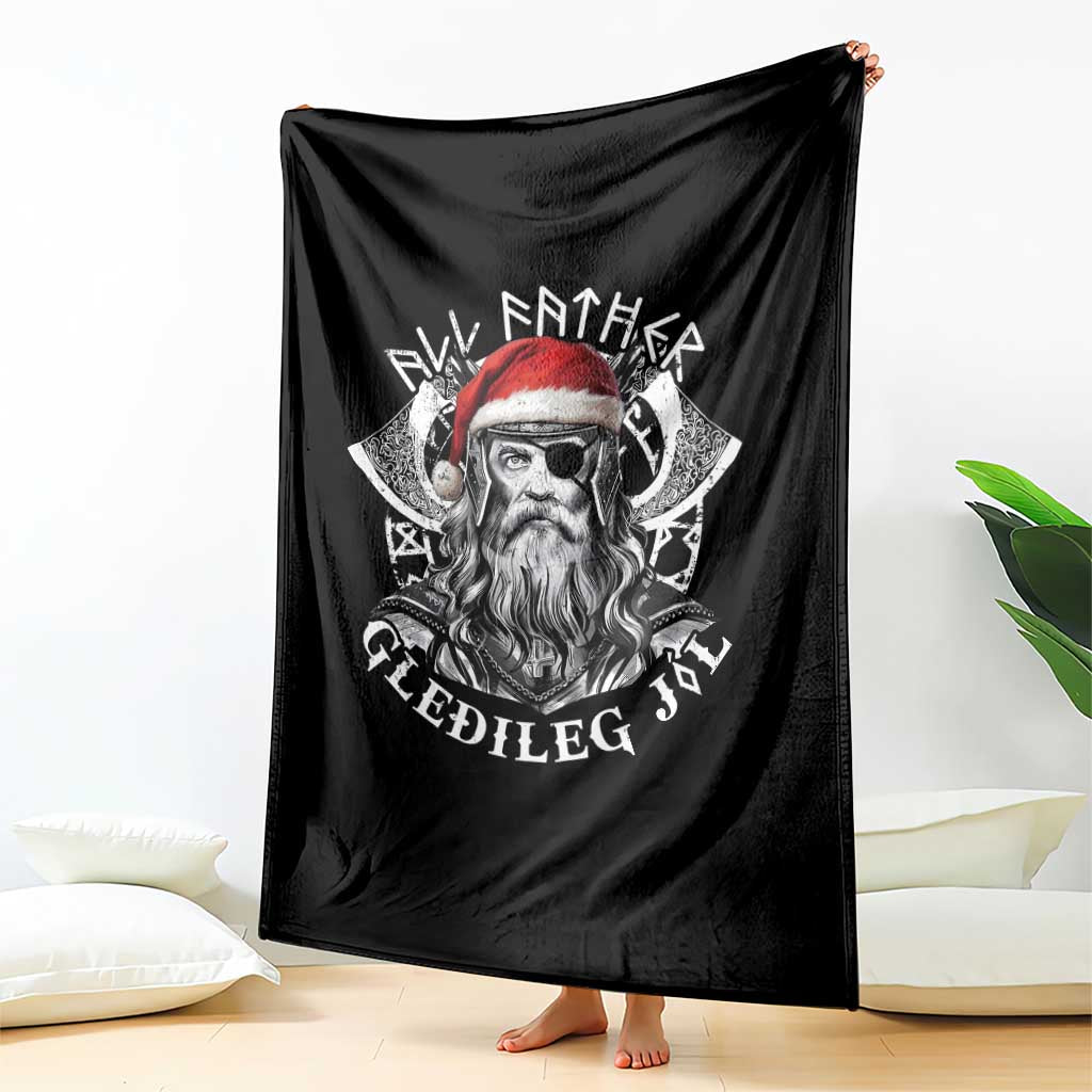 Christmas Viking Throw Blanket All Father Gledileg Jol Vintage Santa Odin TS11 Print Your Wear