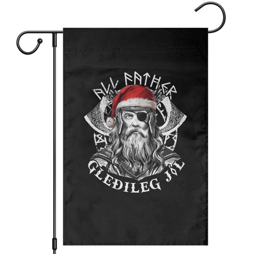 Christmas Viking Garden Flag All Father Gledileg Jol Vintage Santa Odin TS11 Black Print Your Wear