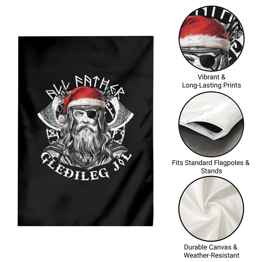 Christmas Viking Garden Flag All Father Gledileg Jol Vintage Santa Odin TS11 Print Your Wear