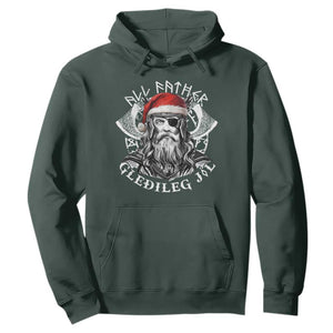 Christmas Viking Hoodie All Father Gledileg Jol Vintage Santa Odin TS11 Dark Forest Green Print Your Wear