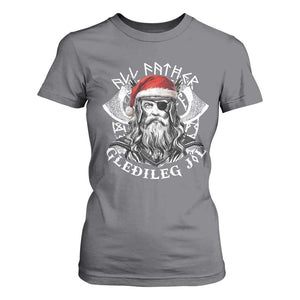 Christmas Viking T Shirt For Women All Father Gledileg Jol Vintage Santa Odin TS11 Charcoal Print Your Wear