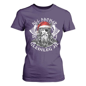 Christmas Viking T Shirt For Women All Father Gledileg Jol Vintage Santa Odin TS11 Purple Print Your Wear