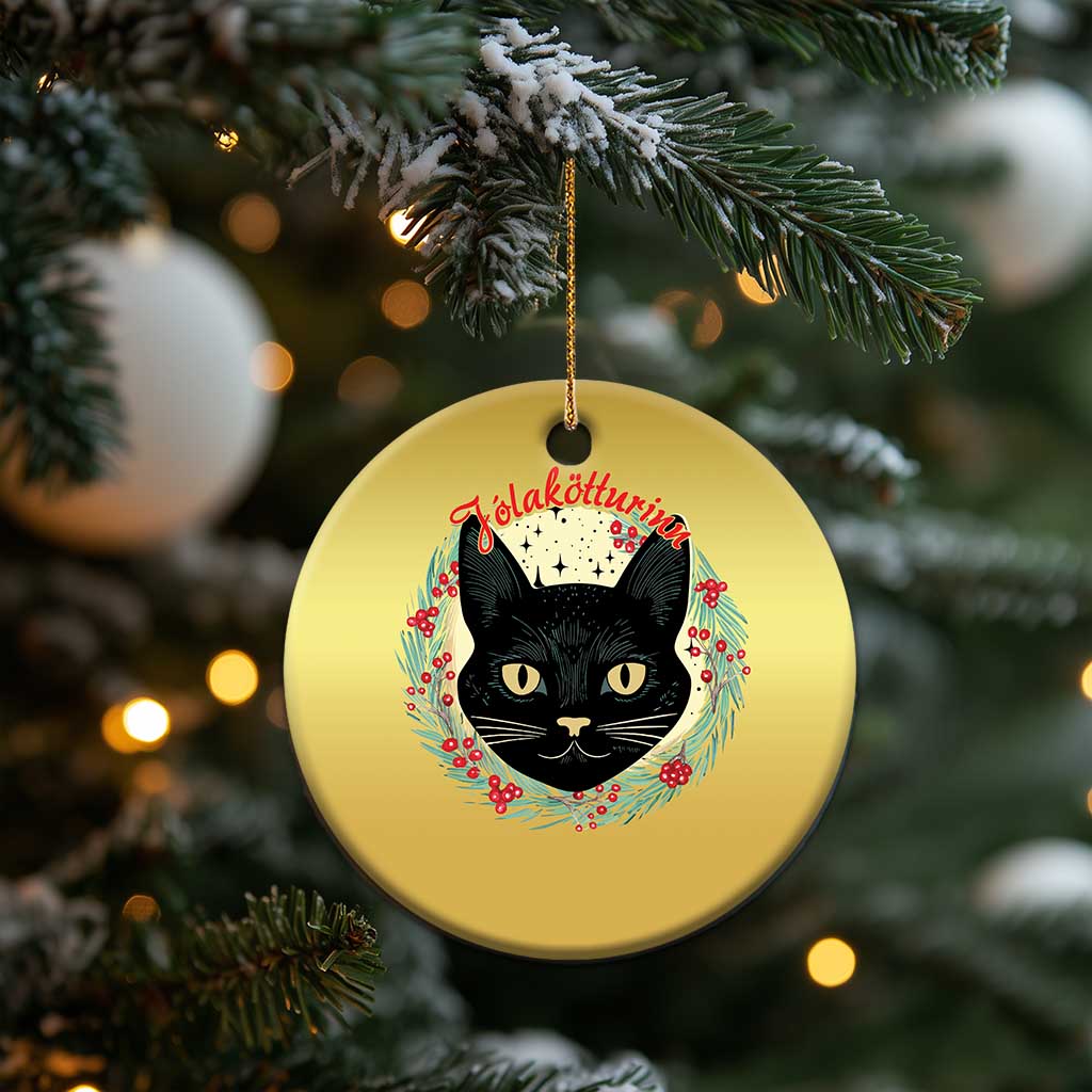 Funny Yule Cat Christmas Ornament Jólakötturinn Yule Xmas Black Cat TS11 Print Your Wear