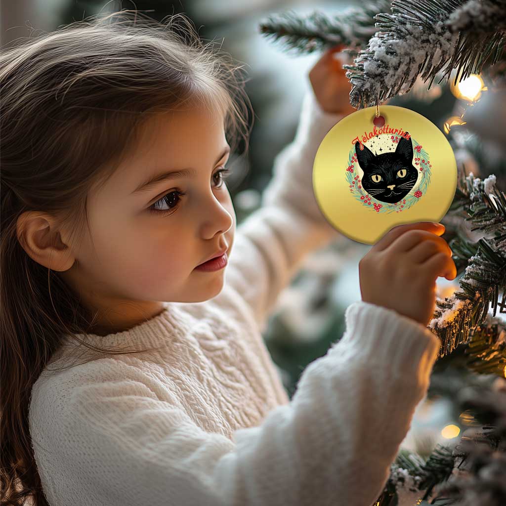 Funny Yule Cat Christmas Ornament Jólakötturinn Yule Xmas Black Cat TS11 Print Your Wear