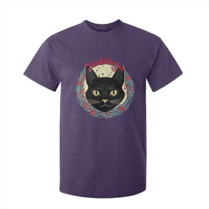 Funny Yule Cat T Shirt For Kid Jlaktturinn Yule Christmas Black Cat TS11 Purple Print Your Wear