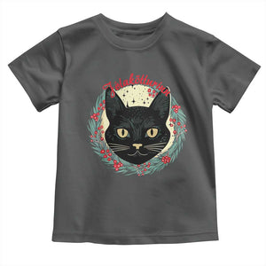 Funny Yule Cat Toddler T Shirt Jlaktturinn Yule Christmas Black Cat TS11 Dark Heather Print Your Wear