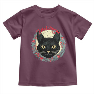 Funny Yule Cat Toddler T Shirt Jlaktturinn Yule Christmas Black Cat TS11 Maroon Print Your Wear