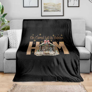 Oh Come Let Us Adore Him Throw Blanket Christian Christmas Nativity Scene TS11 Print Your Wear