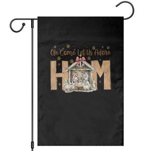 Oh Come Let Us Adore Him Garden Flag Christian Christmas Nativity Scene TS11 Black Print Your Wear