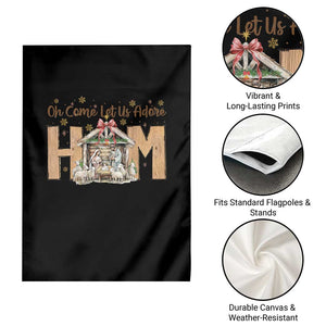 Oh Come Let Us Adore Him Garden Flag Christian Christmas Nativity Scene TS11 Print Your Wear