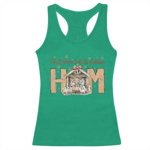 Oh Come Let Us Adore Him Racerback Tank Top Christian Christmas Nativity Scene TS11 Irish Green Print Your Wear