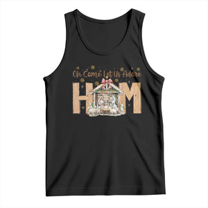 Oh Come Let Us Adore Him Tank Top Christian Christmas Nativity Scene TS11 Black Print Your Wear