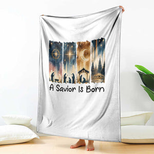Christian Christmas Throw Blanket A Savior Is Born Jesus Nativity Scene TS11 Print Your Wear