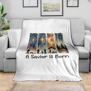 Christian Christmas Throw Blanket A Savior Is Born Jesus Nativity Scene TS11 Print Your Wear