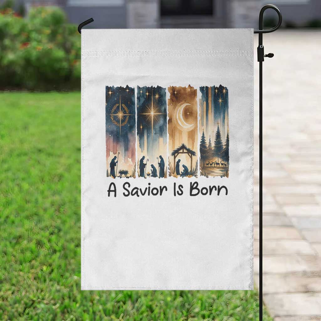 Christian Christmas Garden Flag A Savior Is Born Jesus Nativity Scene TS11 Print Your Wear