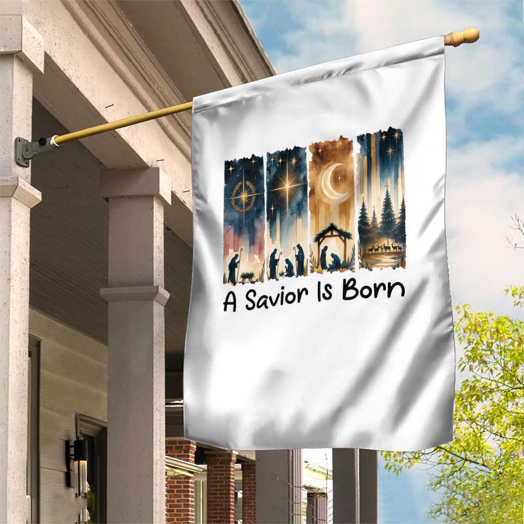 Christian Christmas Garden Flag A Savior Is Born Jesus Nativity Scene TS11 Print Your Wear