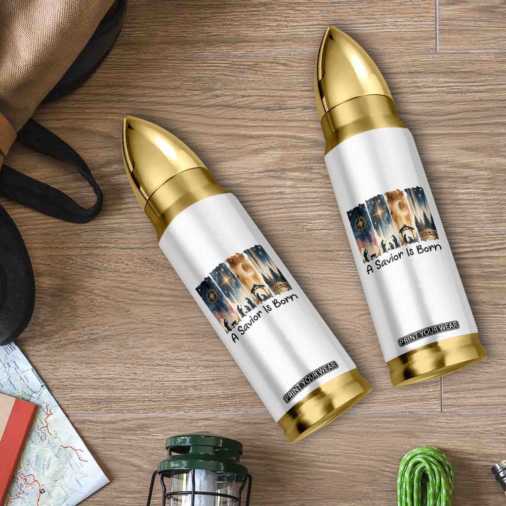 Christian Christmas Bullet Tumbler A Savior Is Born Jesus Nativity Scene TS11 Print Your Wear