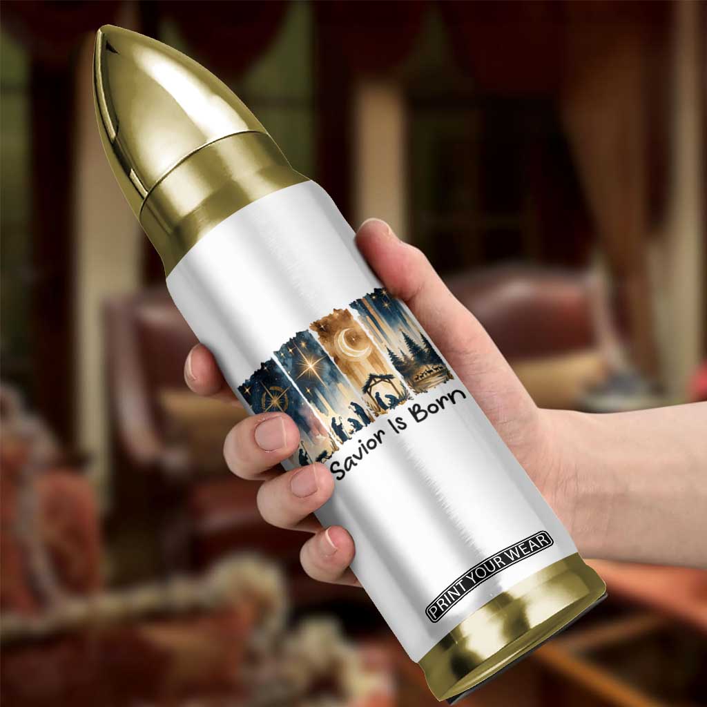 Christian Christmas Bullet Tumbler A Savior Is Born Jesus Nativity Scene TS11 Print Your Wear