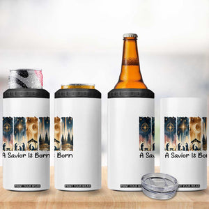 Christian Christmas 4 in 1 Can Cooler Tumbler A Savior Is Born Jesus Nativity Scene TS11 Print Your Wear