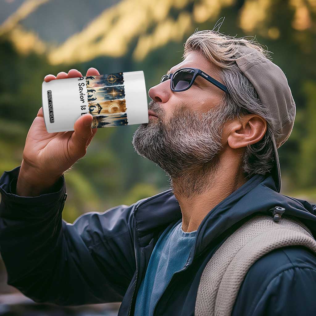 Christian Christmas 4 in 1 Can Cooler Tumbler A Savior Is Born Jesus Nativity Scene TS11 Print Your Wear