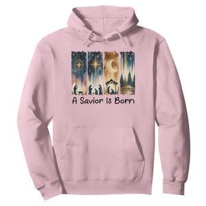 Christian Christmas Hoodie A Savior Is Born Jesus Nativity Scene TS11 Light Pink Print Your Wear