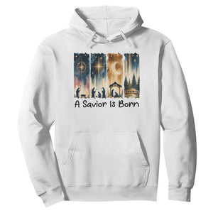 Christian Christmas Hoodie A Savior Is Born Jesus Nativity Scene TS11 White Print Your Wear