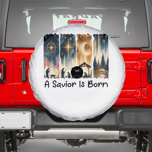 Christian Christmas Spare Tire Cover A Savior Is Born Jesus Nativity Scene TS11 White Print Your Wear