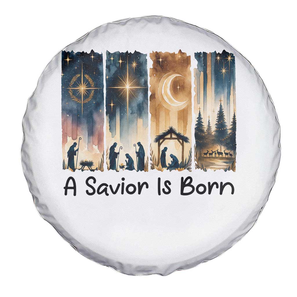 Christian Christmas Spare Tire Cover A Savior Is Born Jesus Nativity Scene TS11 Print Your Wear