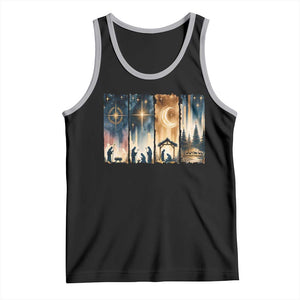 Christian Christmas Tank Top A Savior Is Born Jesus Nativity Scene TS11 Black Athletic Heather Print Your Wear