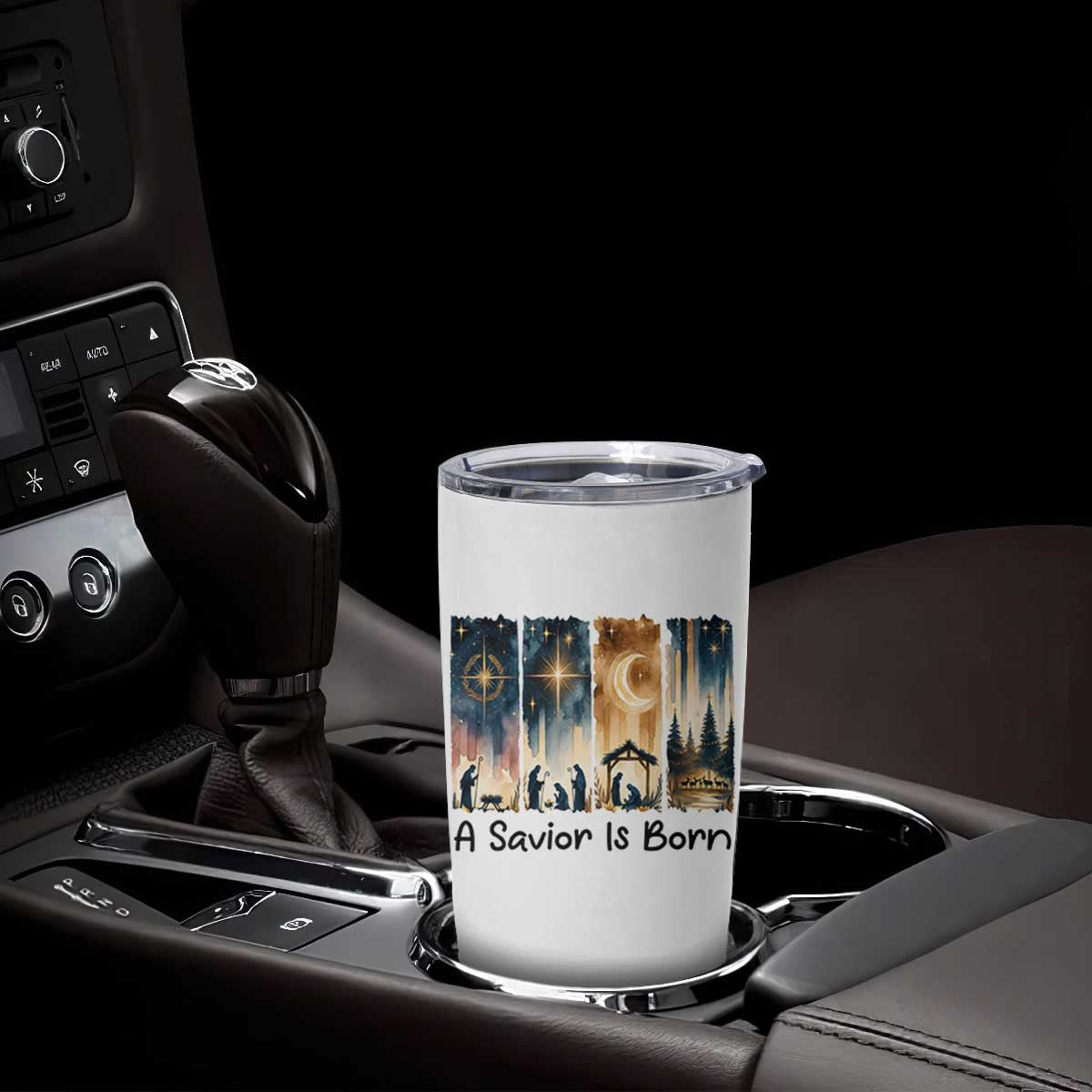Christian Christmas Tumbler Cup A Savior Is Born Jesus Nativity Scene TS11 Print Your Wear