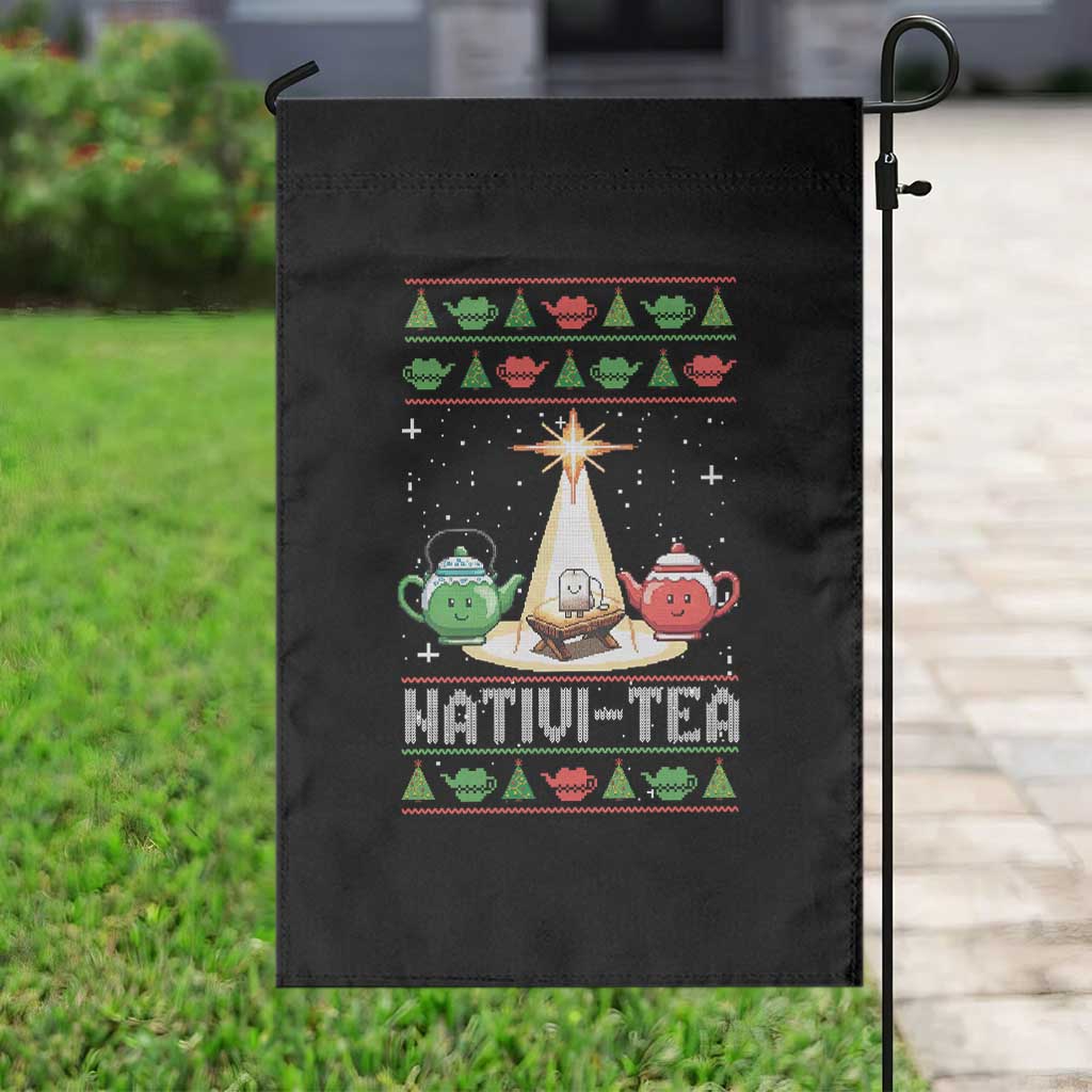 Funny Christmas Tea Lover Garden Flag Nativi Tea Nativity Scene Christian Xmas TS11 Print Your Wear