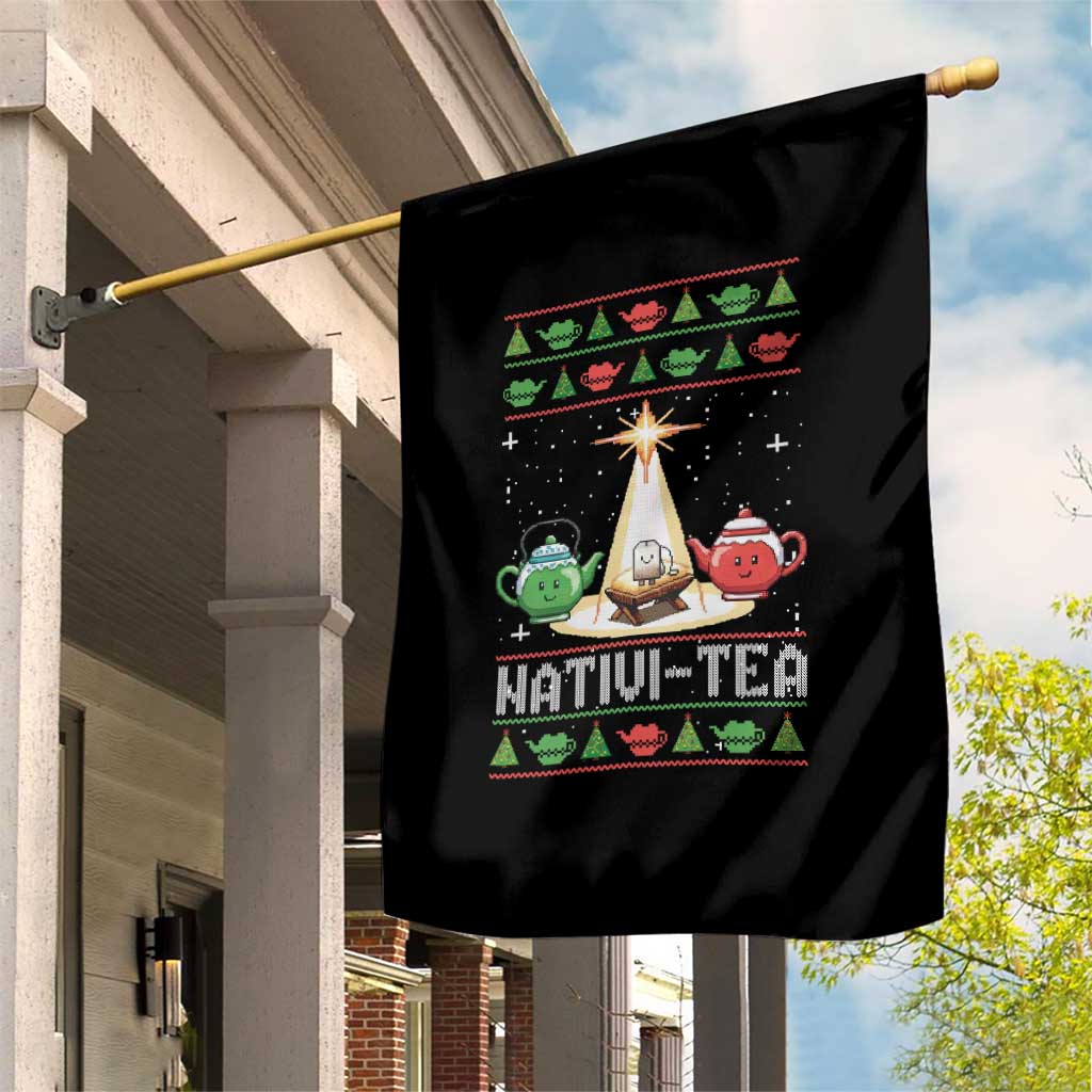 Funny Christmas Tea Lover Garden Flag Nativi Tea Nativity Scene Christian Xmas TS11 Print Your Wear
