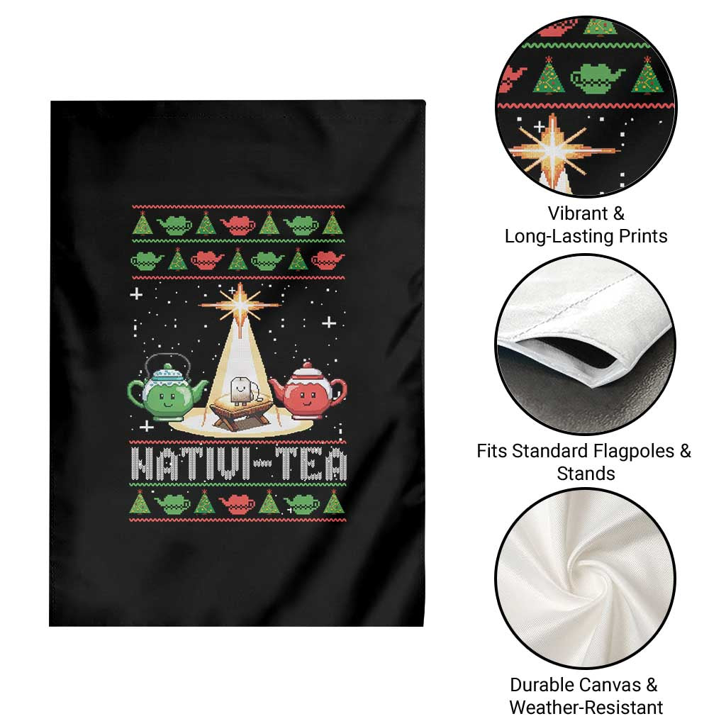 Funny Christmas Tea Lover Garden Flag Nativi Tea Nativity Scene Christian Xmas TS11 Print Your Wear
