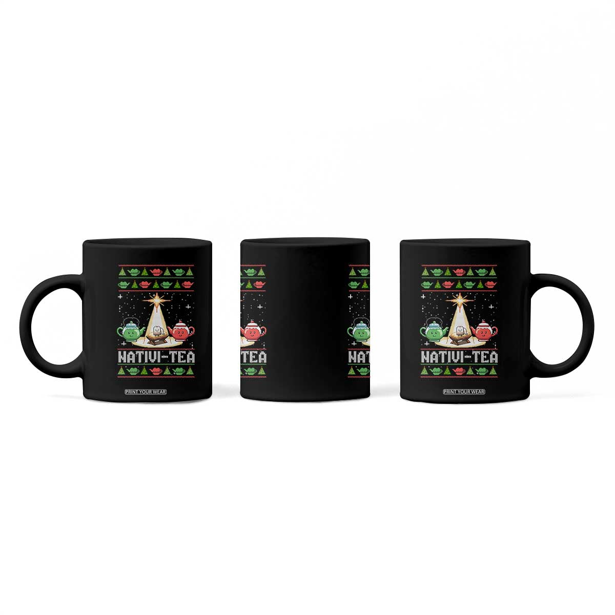 Funny Christmas Tea Lover Coffee Mug Nativi Tea Nativity Scene Christian Xmas TS11 Print Your Wear